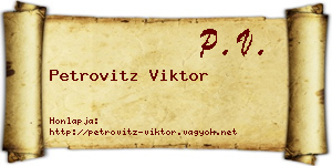 Petrovitz Viktor névjegykártya